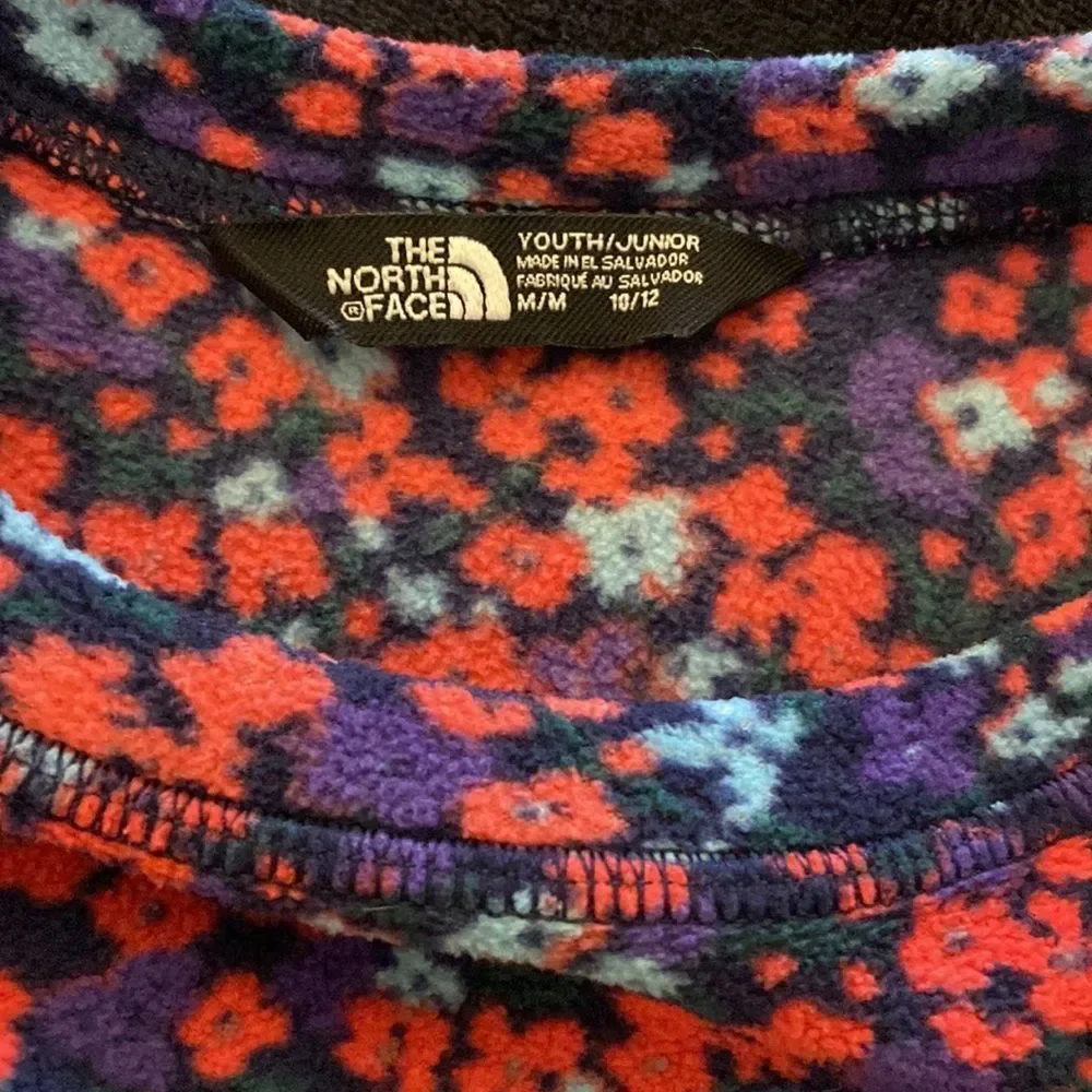 The North Face Kids Floral Long Sleeve Top - Red, Blue, Purple